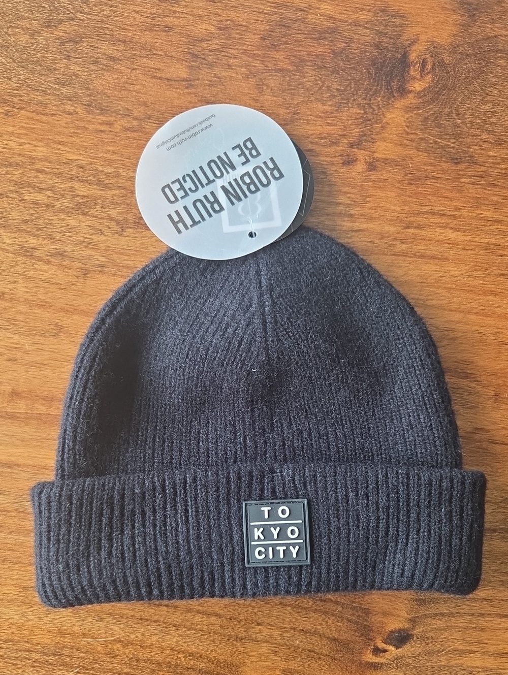 Tokyo City Black Beanie Hat By ROBIN RUTH